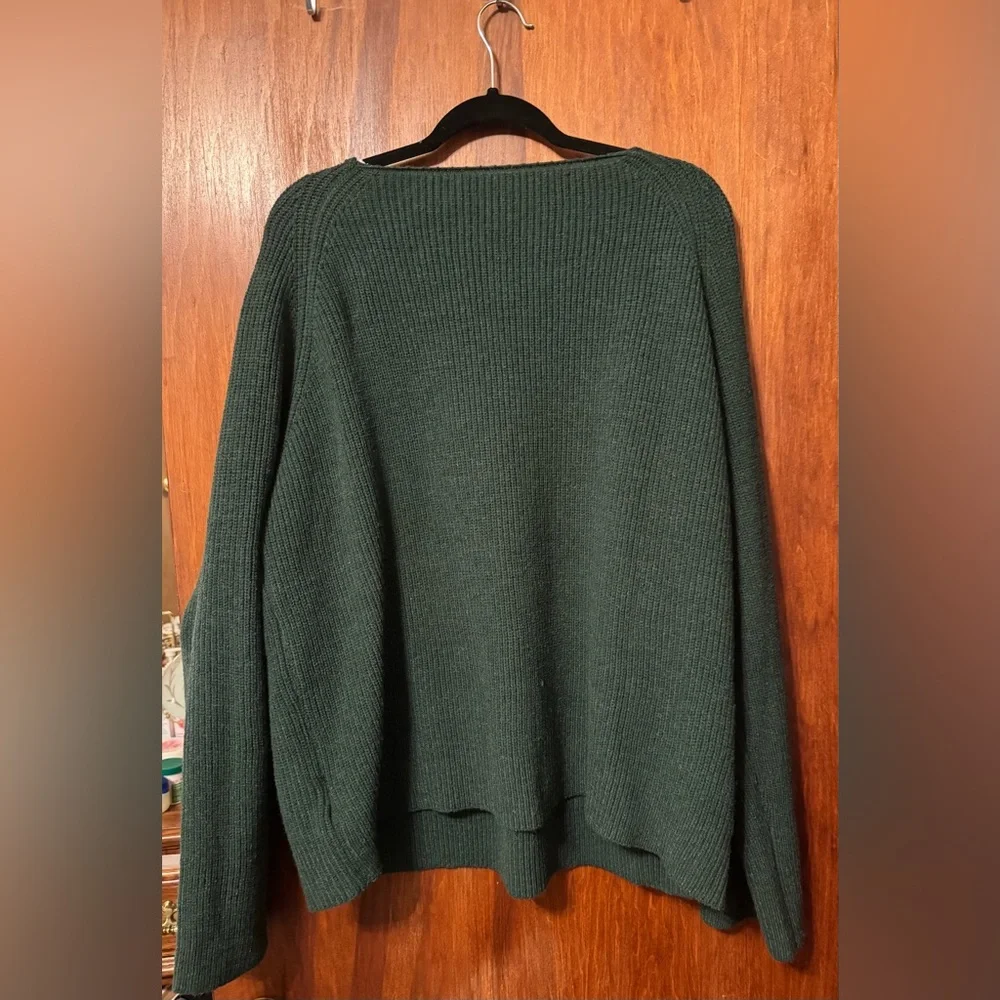 Women’s Forest Green Plus Size Sweater with Lace Trim - Size 3X - Picture 3 of 4